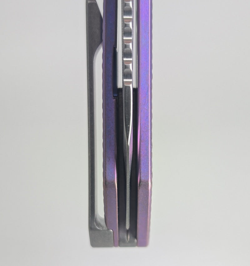 MachineWise Mojave Electric Blurple Ti (S90V | Frag Handle) Framelock Folding Knife #1475 *BLEM*