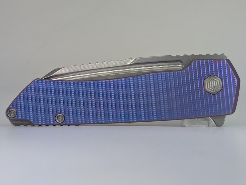 MachineWise Mojave Electric Blurple Ti (S90V | Frag Handle) Framelock Folding Knife #1475 *BLEM*
