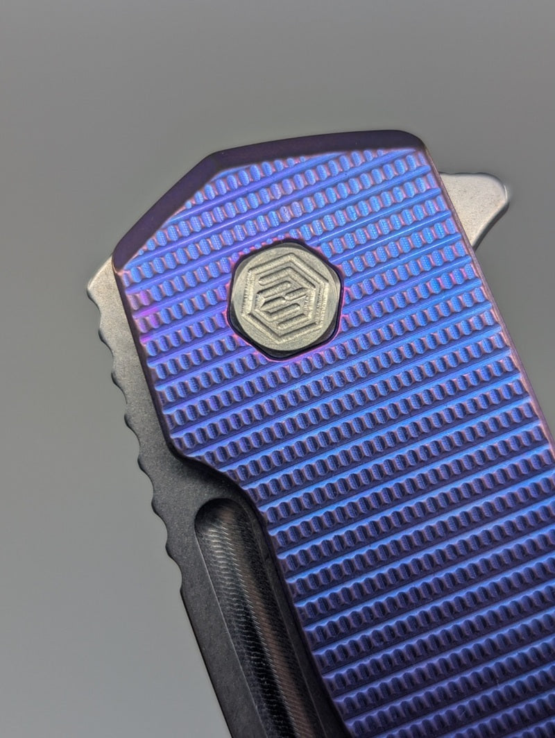 MachineWise Mojave Electric Blurple Ti (S90V | Frag Handle) Framelock Folding Knife #1475 *BLEM*