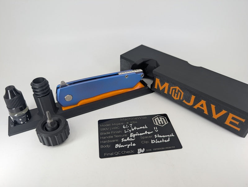 MachineWise Mojave Blurple Ti (S90V | Stonewash | Epicenter Handle) Framelock Folding Knife #1054