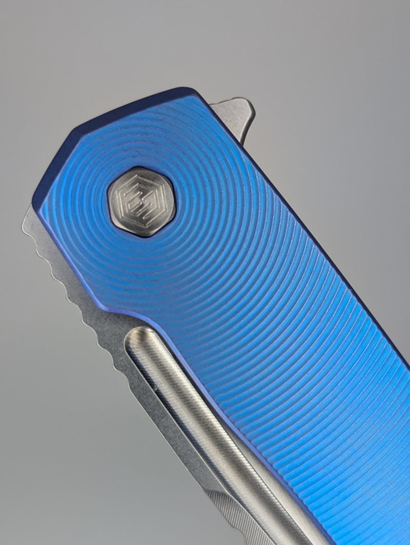 MachineWise Mojave Blurple Ti (S90V | Stonewash | Epicenter Handle) Framelock Folding Knife #1054