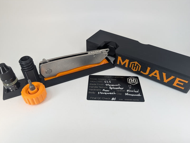 Mojave Raw Ti (CPM S90V | Stonewash | Epicenter Handle) Framelock Folding Knife #946