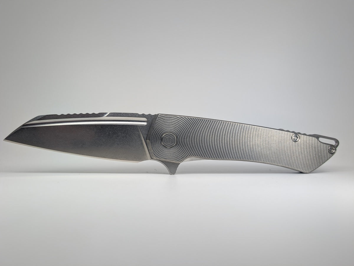 Mojave Raw Ti (CPM S90V | Stonewash | Epicenter Handle) Framelock Folding Knife #946