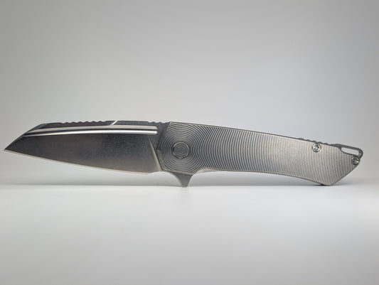Mojave Raw Ti (CPM S90V | Stonewash | Epicenter Handle) Framelock Folding Knife #946