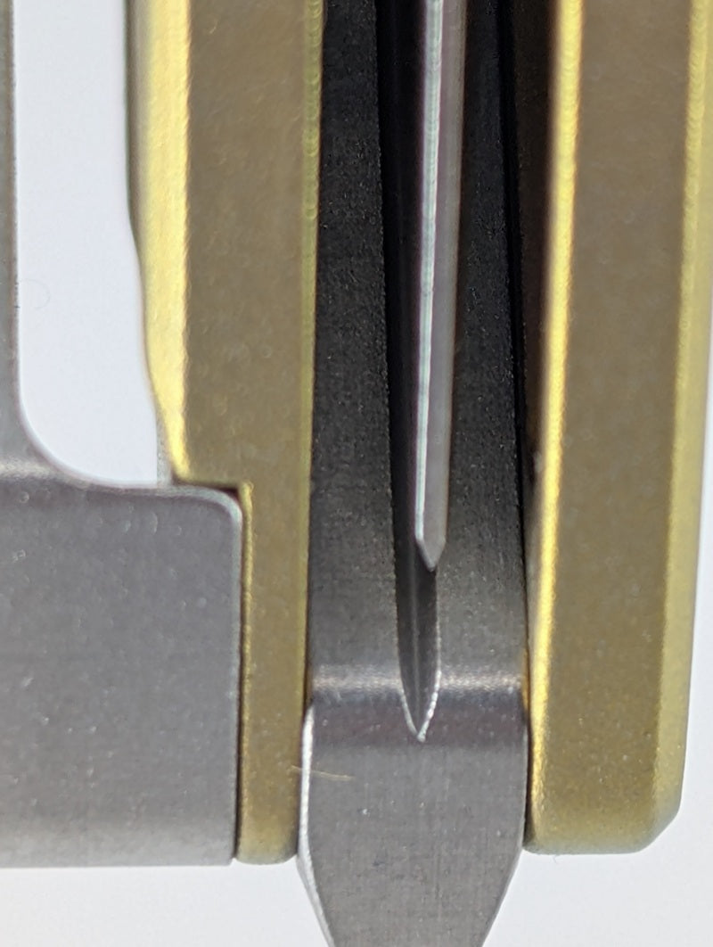 MachineWise Mojave Gold Ti (S90V | Lightwash | Finestep) Framelock Folding Knife #618 *BLEM*