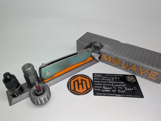 MachineWise Mojave Green w/ Distress (CPM S90V | Stonewash | Finestep Handle) Framelock Folding Knife 482 *BLEM*
