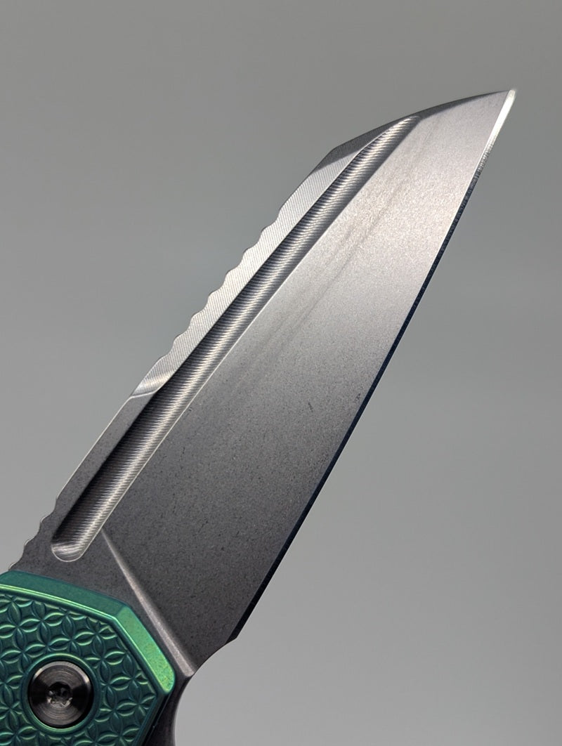 MachineWise Mojave Green Ti (S90V | Mosaic Handle) Framelock Folding Knife #1498