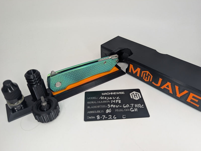 MachineWise Mojave Green Ti (S90V | Mosaic Handle) Framelock Folding Knife #1498