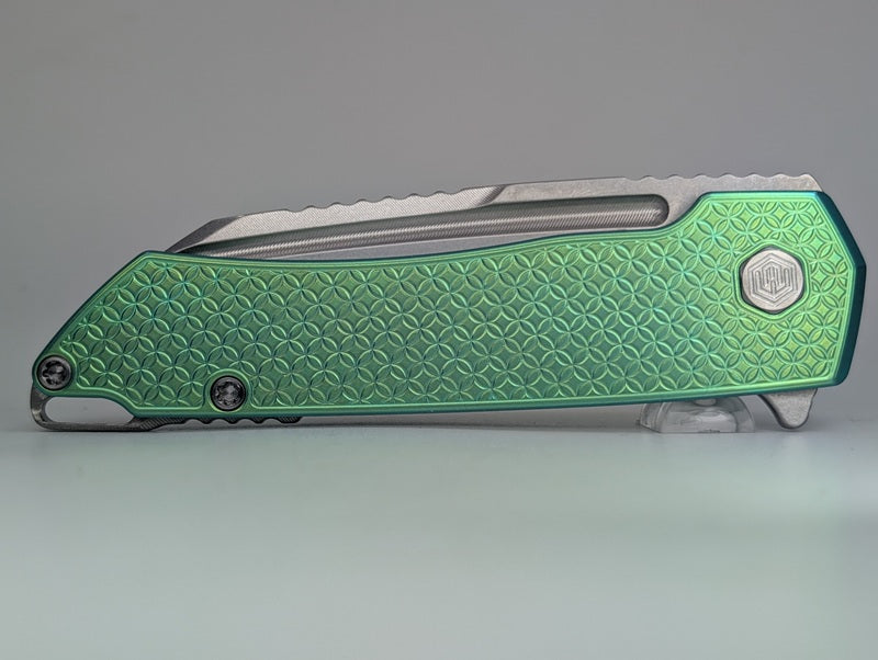 MachineWise Mojave Green Ti (S90V | Mosaic Handle) Framelock Folding Knife #1498