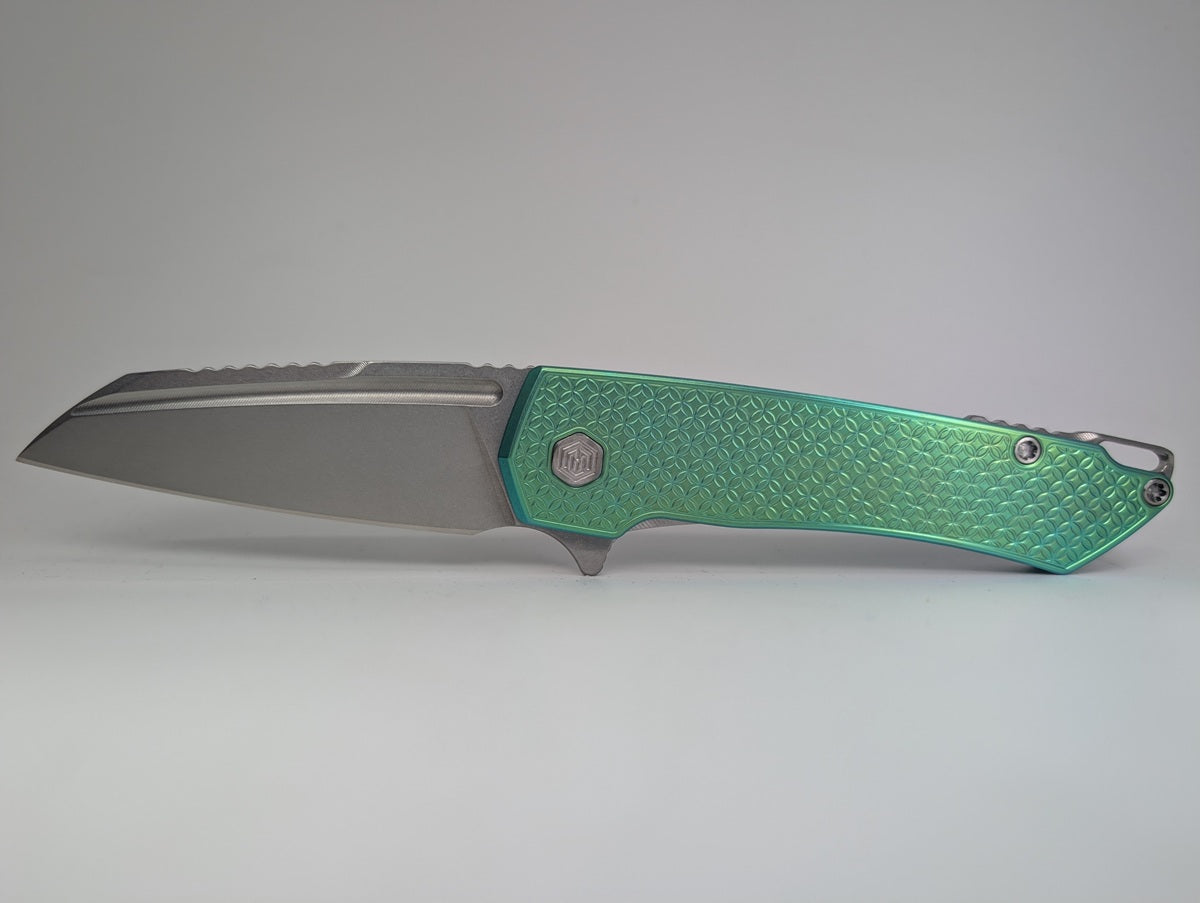MachineWise Mojave Green Ti (S90V | Mosaic Handle) Framelock Folding Knife #1498