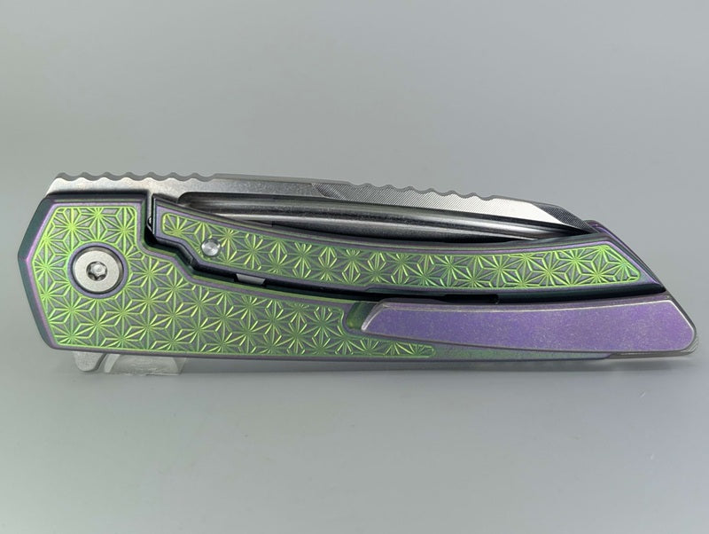 MachineWise Mojave Green / Pink Distress (CPM 20CV | Stonewash | Star Handle) Framelock Folding Knife 226 *BLEM*