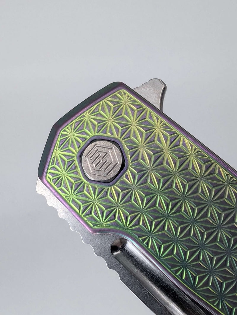 MachineWise Mojave Green / Pink Distress (CPM 20CV | Stonewash | Star Handle) Framelock Folding Knife 226 *BLEM*