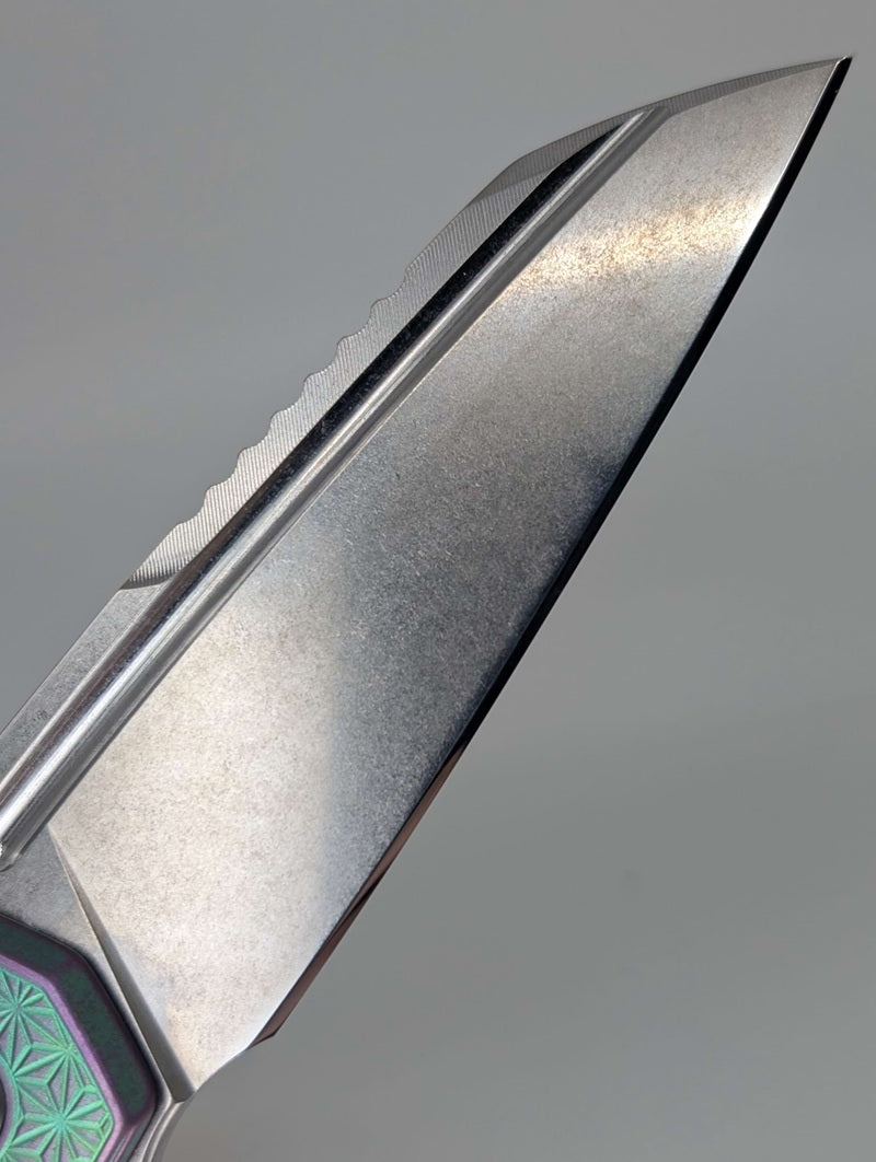 MachineWise Mojave Green / Pink Distress (CPM 20CV | Stonewash | Star Handle) Framelock Folding Knife 227 *BLEM*
