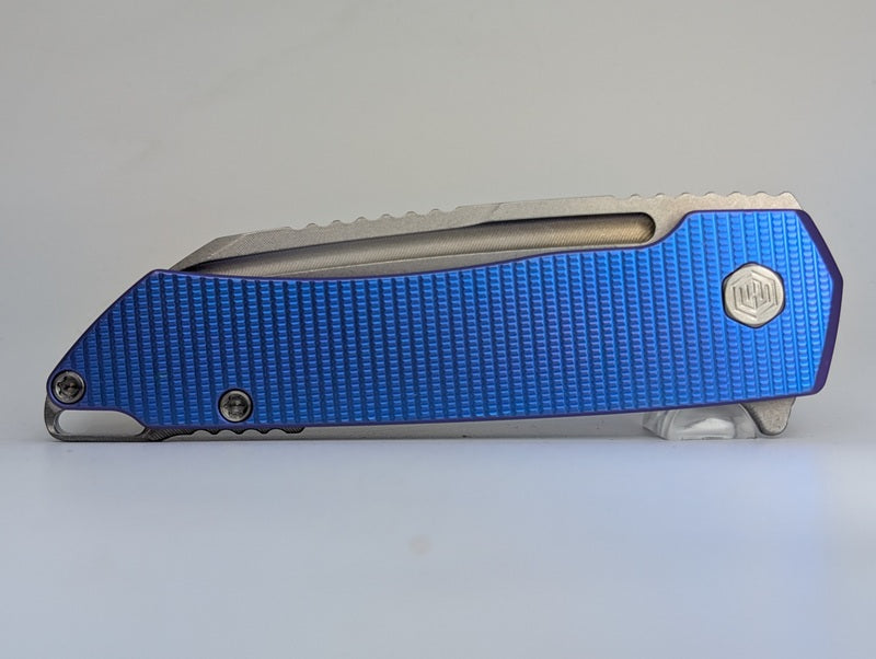 MachineWise Mojave Blurple Ti (S90V | Stonewash | FineStep) Framelock Folding Knife #1335