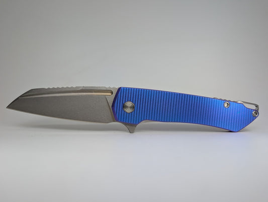 MachineWise Mojave Blurple Ti (S90V | Stonewash | FineStep) Framelock Folding Knife #1335