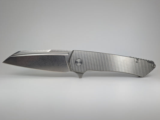 MachineWise Mojave Raw Ti (Stonewash | Grenade | Finestep Clip) Framelock Folding Knife #776