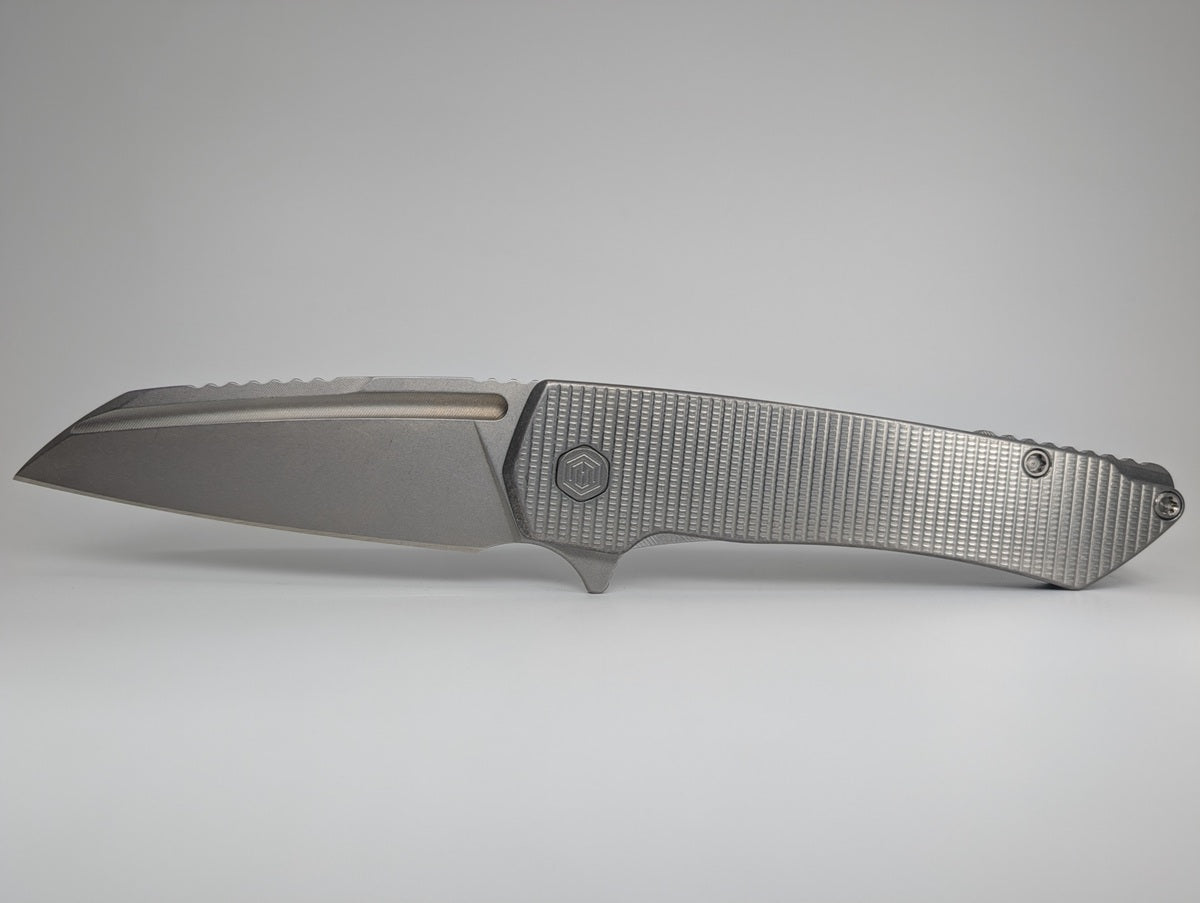 MachineWise Mojave Raw (S90V | Lightwash | Grenade) Framelock Folding Knife #1097 *BLEM*