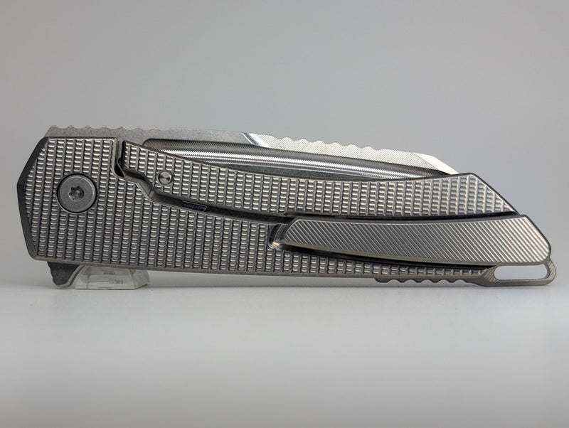 Mojave Raw Ti (CPM S90V | Stonewash | Grenade Handle) Framelock Folding Knife #945