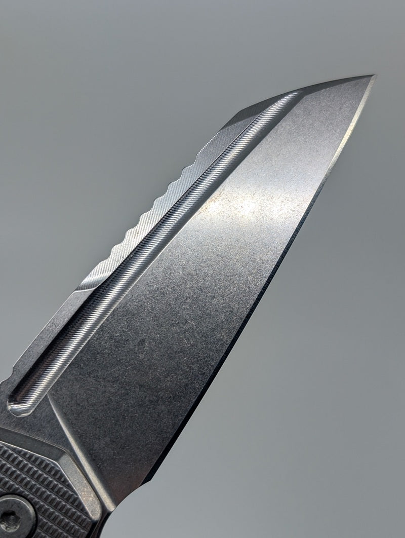 Mojave Raw Ti (CPM S90V | Stonewash | Grenade Handle) Framelock Folding Knife #945