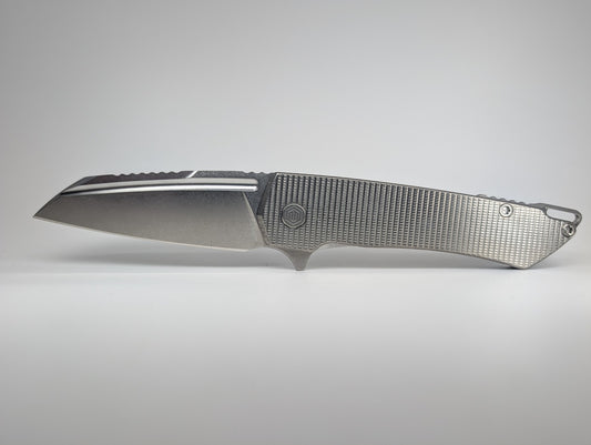 Mojave Raw Ti (CPM S90V | Stonewash | Grenade Handle) Framelock Folding Knife #945