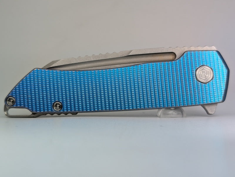 MachineWise Mojave Blue Fade Ti (S90V | Stonewash | Grenade) Framelock Folding Knife #1181