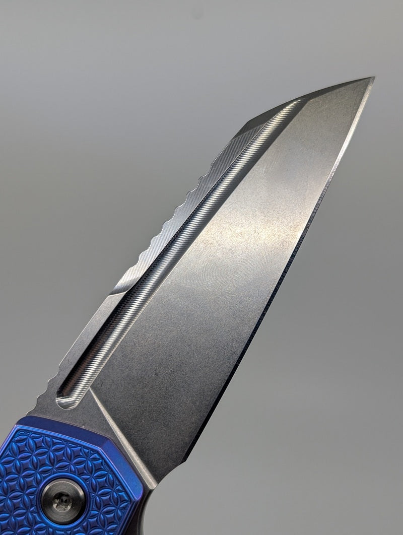 MachineWise Mojave Midnight Fade (S90V | Stonewash | Mosaic) Framelock Folding Knife #1154 *BLEM*