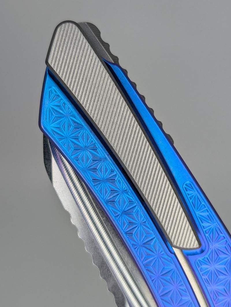 MachineWise Mojave Midnight Fade (Stonewash | Stars | Finestep Clip) Framelock Folding Knife #740