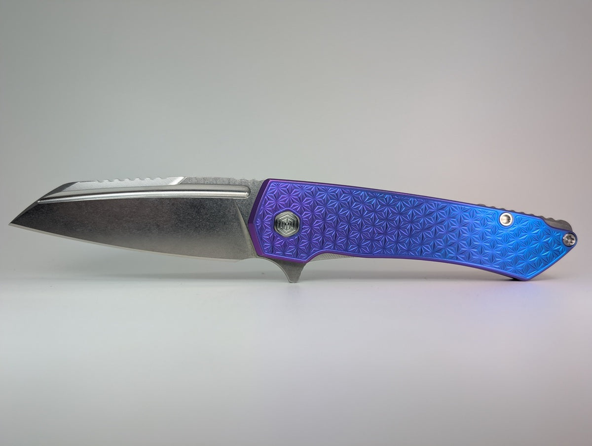 MachineWise Mojave Midnight Fade (Stonewash | Stars | Finestep Clip) Framelock Folding Knife #740