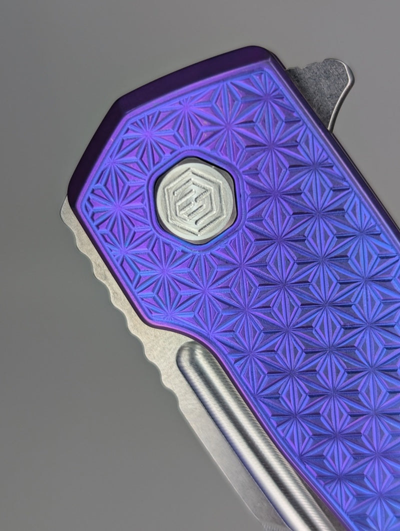 MachineWise Mojave Midnight Fade (Stonewash | Stars | Finestep Clip) Framelock Folding Knife #740