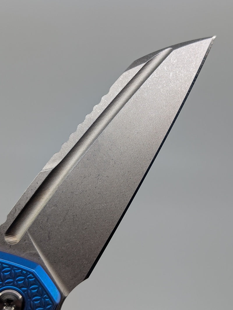 MachineWise Mojave E-Blue (S90V | Lightwash | Mosaic) Framelock Folding Knife #1190 *BLEM*
