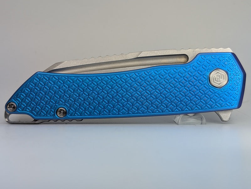 MachineWise Mojave E-Blue (S90V | Lightwash | Mosaic) Framelock Folding Knife #1190 *BLEM*