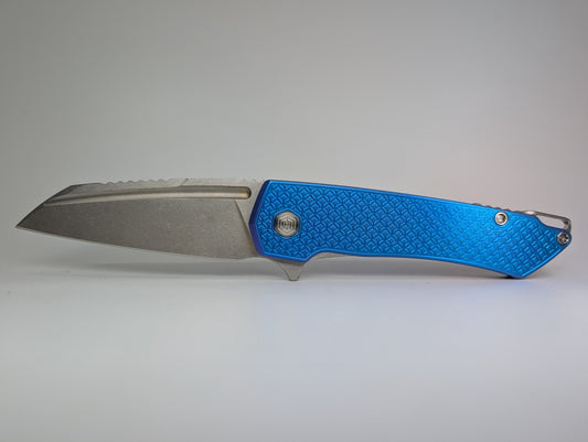 MachineWise Mojave E-Blue (S90V | Lightwash | Mosaic) Framelock Folding Knife #1190 *BLEM*