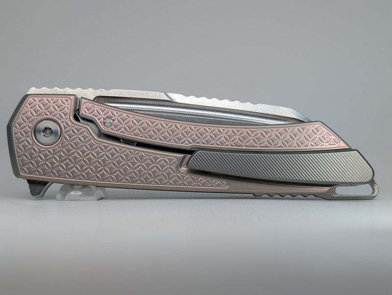 MachineWise Mojave Pearl Ti ( S90V | Stonewash | Mosaic Handle ) Framelock Folding Knife #954