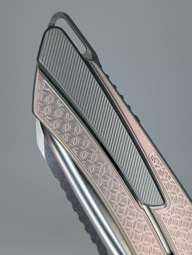 MachineWise Mojave Pearl Ti ( S90V | Stonewash | Mosaic Handle ) Framelock Folding Knife #954