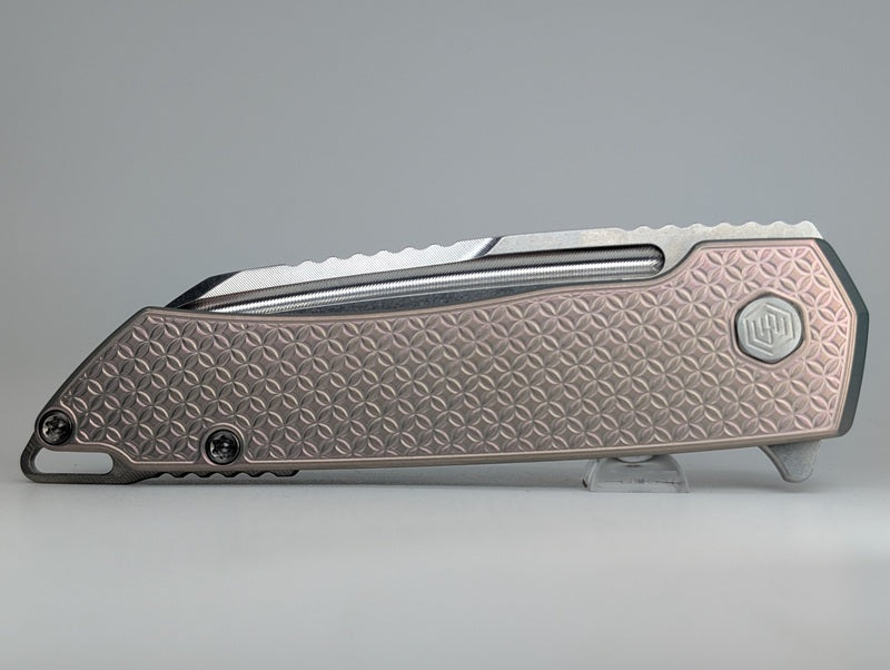 MachineWise Mojave Pearl Ti ( S90V | Stonewash | Mosaic Handle ) Framelock Folding Knife #954
