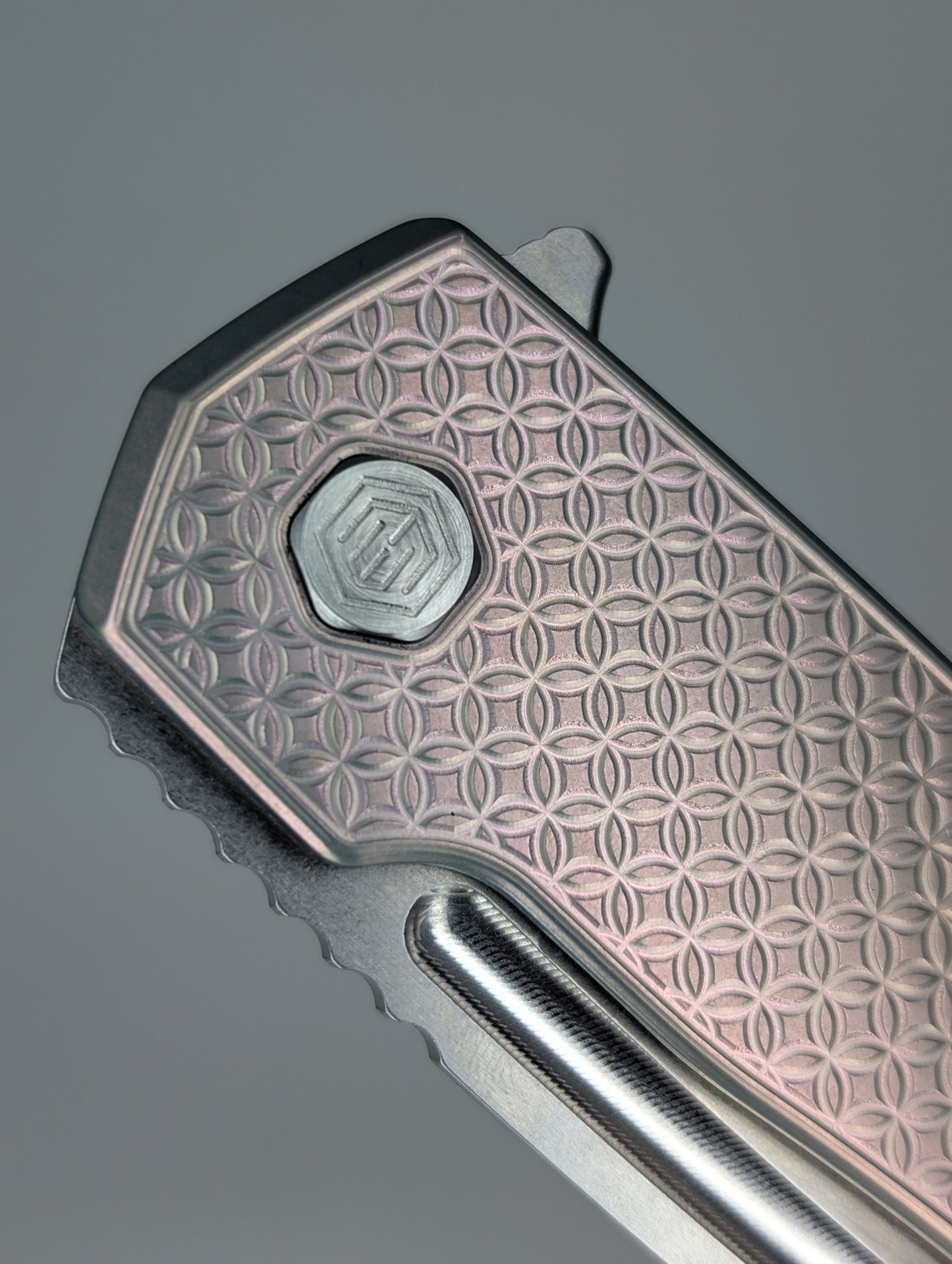 MachineWise Mojave Pearl Ti ( S90V | Stonewash | Mosaic Handle ) Framelock Folding Knife #954