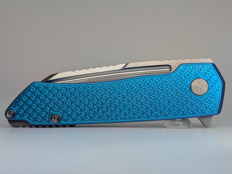 MachineWise Mojave E-Blue Ti ( S90V | Stonewash | Mosaic Handle ) Framelock Folding Knife #1076