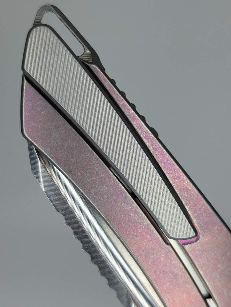 MachineWise Mojave Pink w/ Heavy Distress (Stonewash) Blem | Smooth | Finestep Clip) Framelock Folding Knife #783