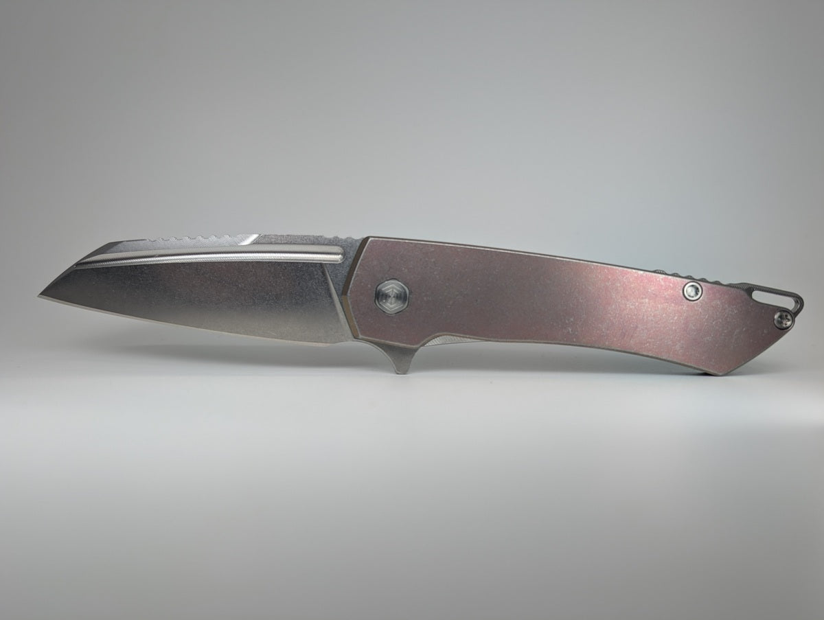 MachineWise Mojave Pink w/ Heavy Distress (Stonewash) Blem | Smooth | Finestep Clip) Framelock Folding Knife #783