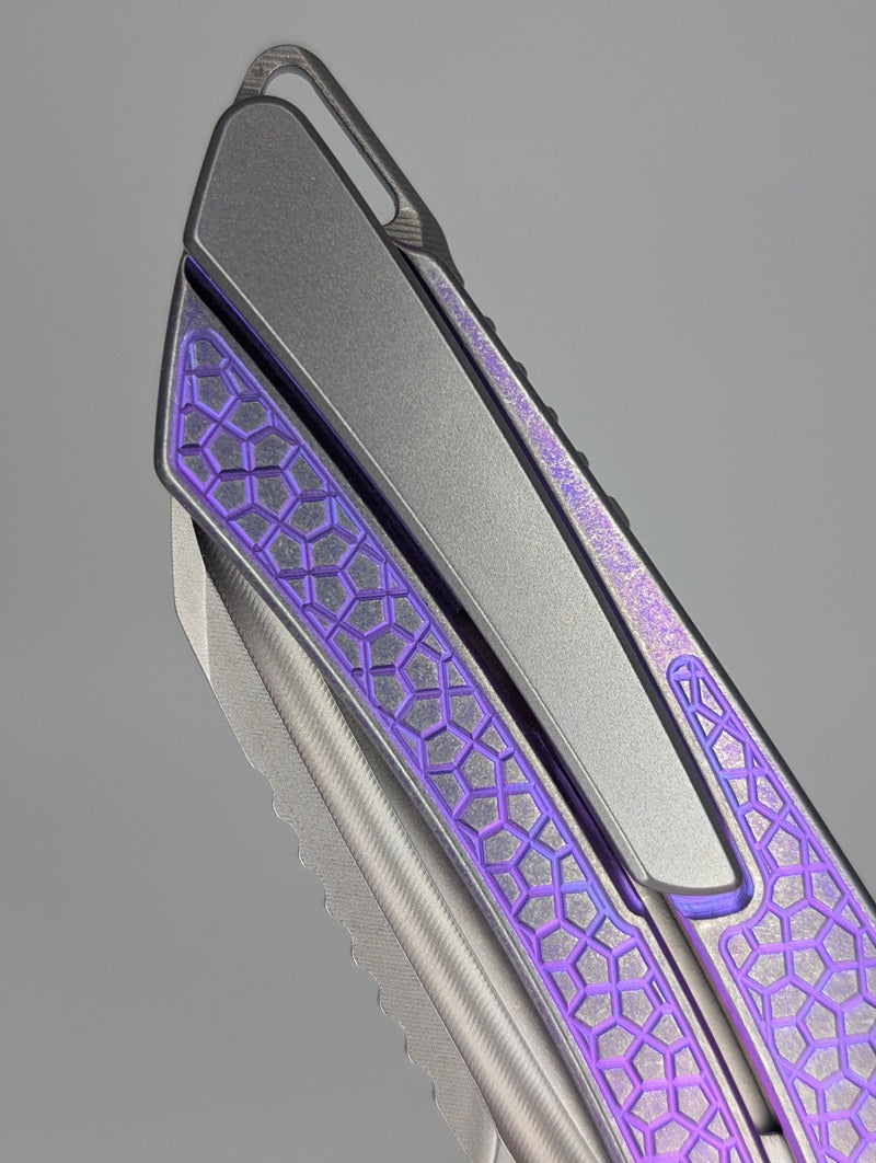 MachineWise Mojave Pink w/ Heavy Distress (Lightwash | Turtle | Smooth Clip) Framelock Folding Knife #455