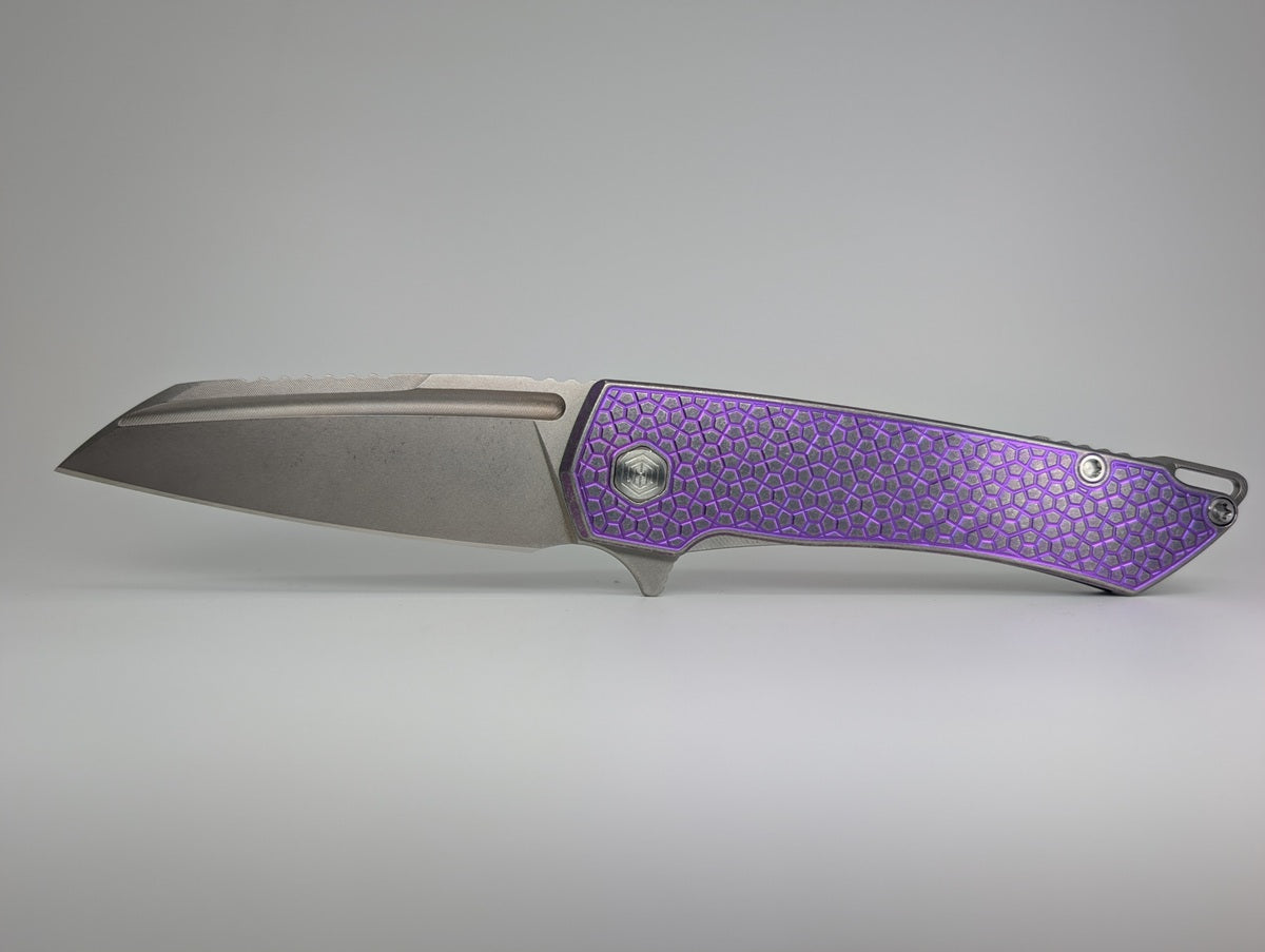 MachineWise Mojave Pink w/ Heavy Distress (Lightwash | Turtle | Smooth Clip) Framelock Folding Knife #455