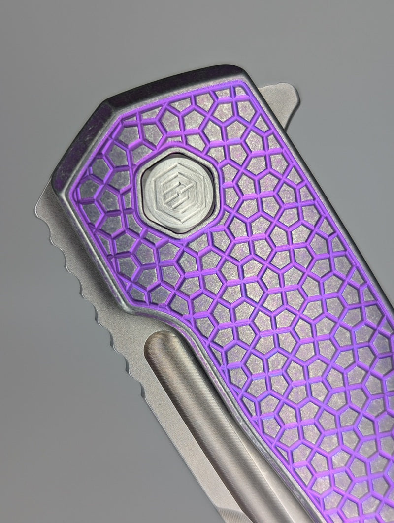 MachineWise Mojave Pink w/ Heavy Distress (Lightwash | Turtle | Smooth Clip) Framelock Folding Knife #455