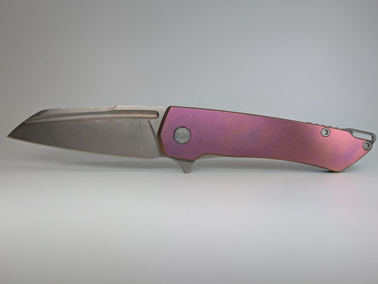 MachineWise Mojave Pink Titanium Framelock Folding Knife #637