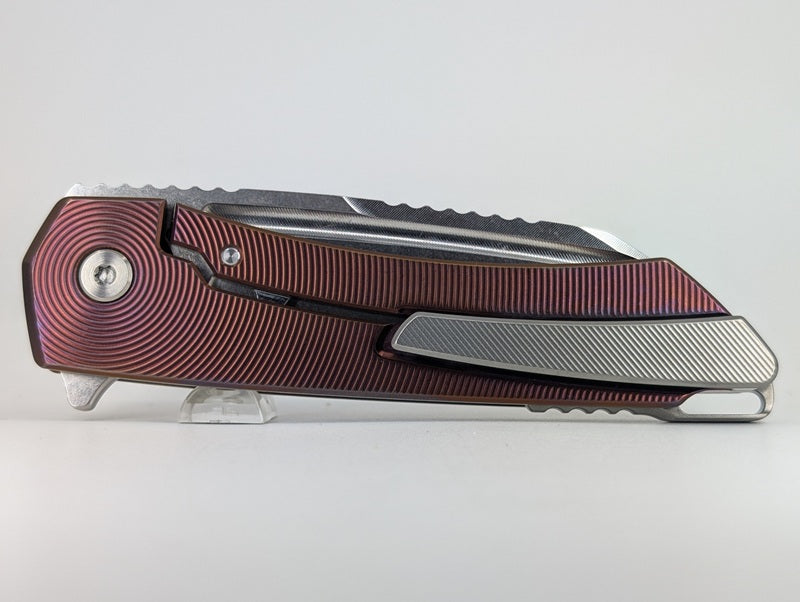 Mojave Plum Ti (CPM S90V | Stonewash | Epicenter Handle) Framelock Folding Knife #935 *BLEM*