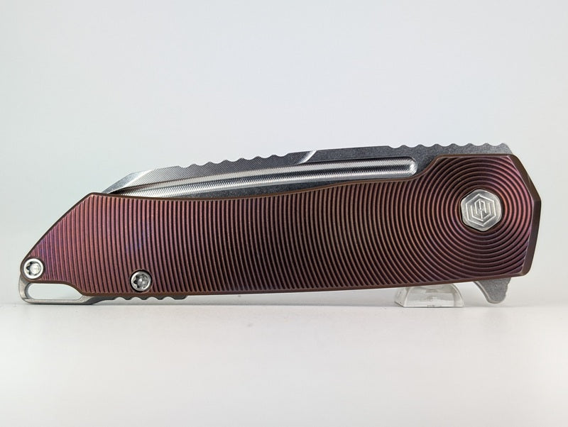 Mojave Plum Ti (CPM S90V | Stonewash | Epicenter Handle) Framelock Folding Knife #935 *BLEM*