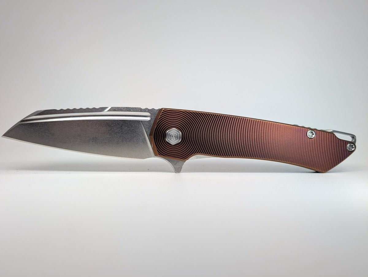 Mojave Plum Ti (CPM S90V | Stonewash | Epicenter Handle) Framelock Folding Knife #935 *BLEM*
