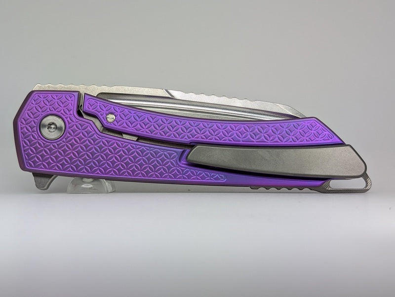 Mojave Purple Ti (CPM S90V | Stonewash | Mosaic Handle) Framelock Folding Knife #979