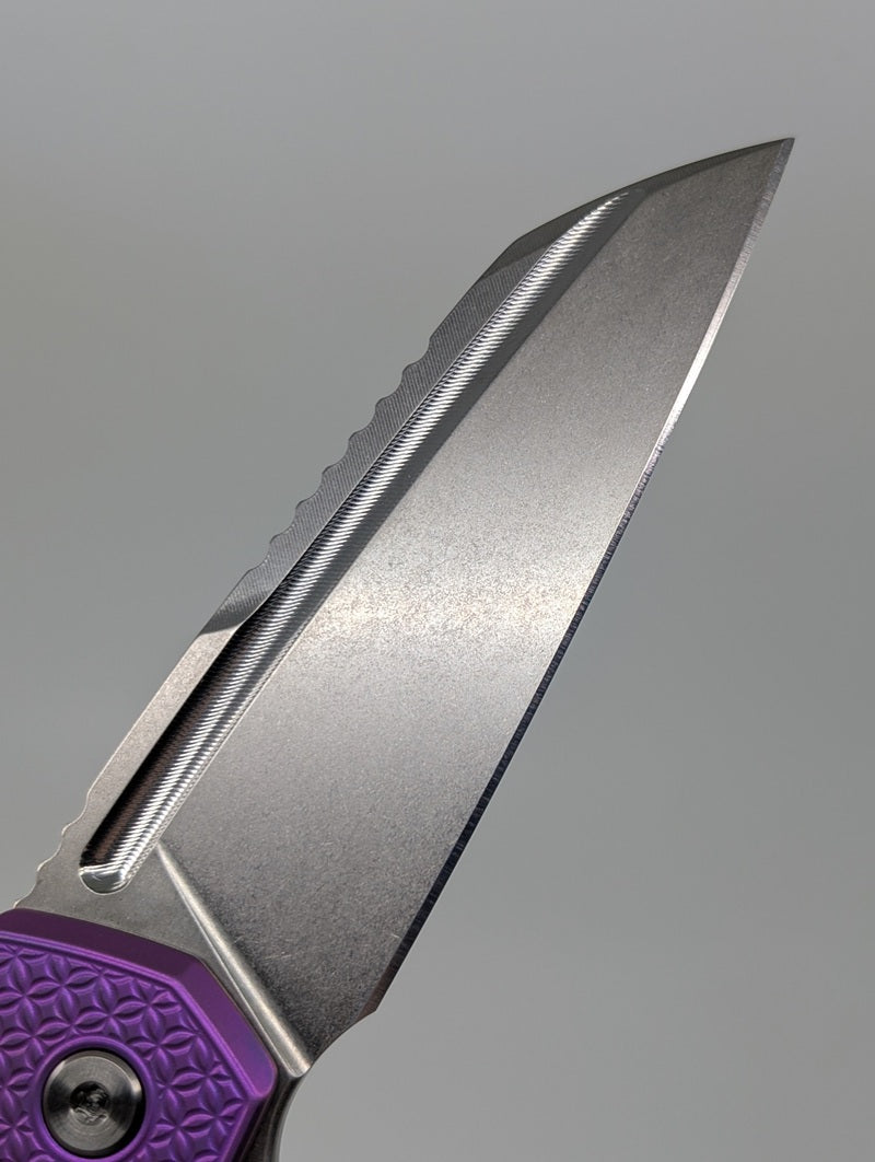 Mojave Purple Ti (CPM S90V | Stonewash | Mosaic Handle) Framelock Folding Knife #979