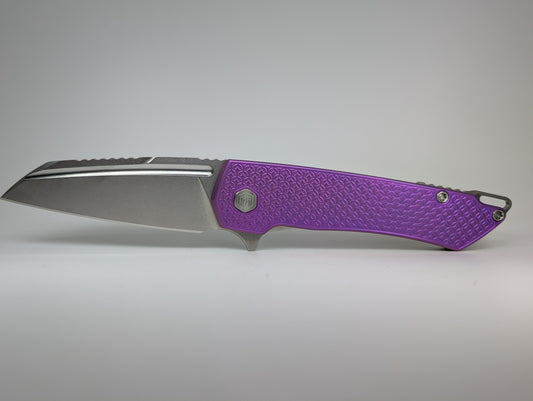 Mojave Purple Ti (CPM S90V | Stonewash | Mosaic Handle) Framelock Folding Knife #979