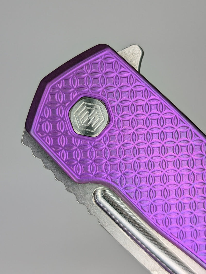 Mojave Purple Ti (CPM S90V | Stonewash | Mosaic Handle) Framelock Folding Knife #979